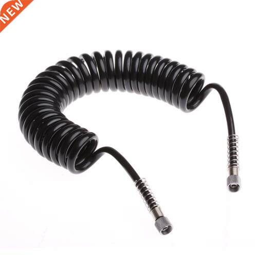 3M 4 x 6mm Flexible PU Recoil Hose Spring Tube Black For Com