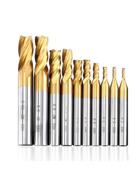 New 10pcs/set 2-10mm Straight Shank 4 Flute End Milling Cutt