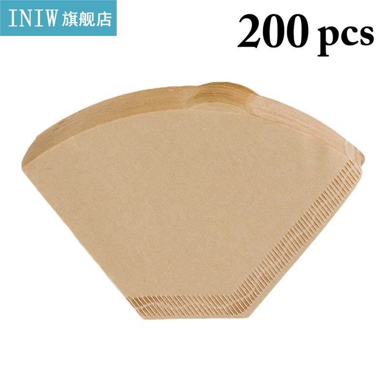 200Pcs Wooden Original Hand Drip Paper Coffee Filter Disposa