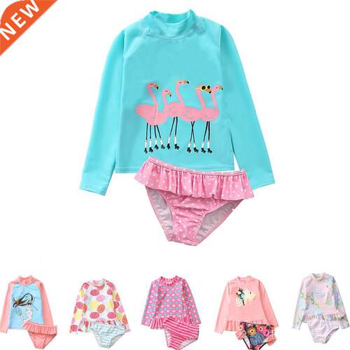 Flamingo Swimsuit Set 2022 Girls' 2-Piece Sun Protection