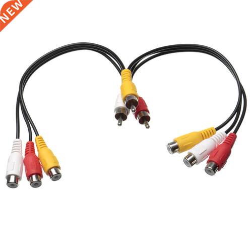 3 RCA Male To 6 RCA Female Plug Splitter Audio TV DVD Video