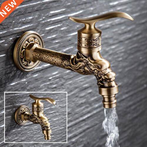 Brass Wall Mount Bibcock Bathroom Wall Mounted Single Cold