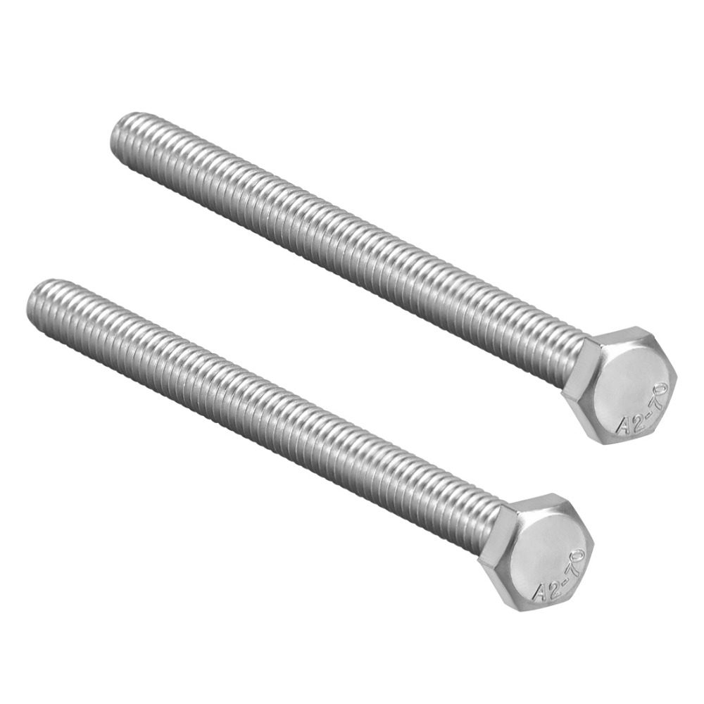 2Pcs M8 Thread 10/150mm Bolts 04 Stainless Steel Hex Head