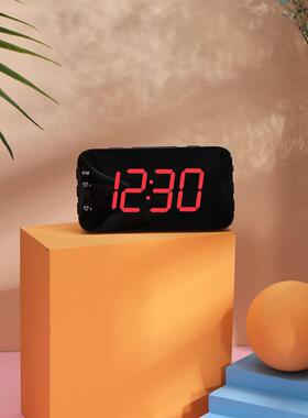 LED Mirror Alarm Clock Digital Snooze Table Clock Desk Clock