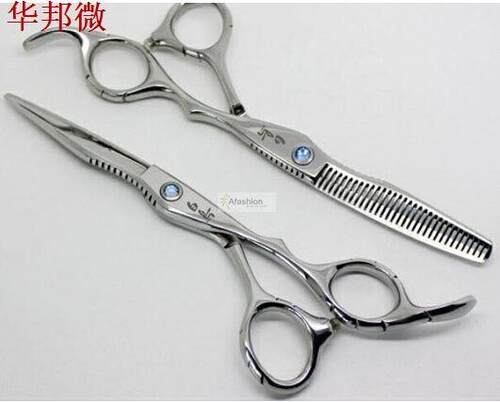 2pcs 6.0 inch Flat and Teeth Hair Scissors salon styling too