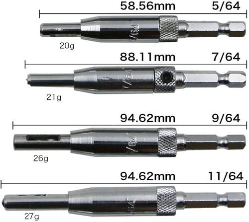 5/64 7/64 9/64 11/64 4pcs Center Drill Bit Door Self Centeri