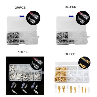 600/360/270pcs Cold Press Insulated Terminal 2.8/4.8/6.3mm T