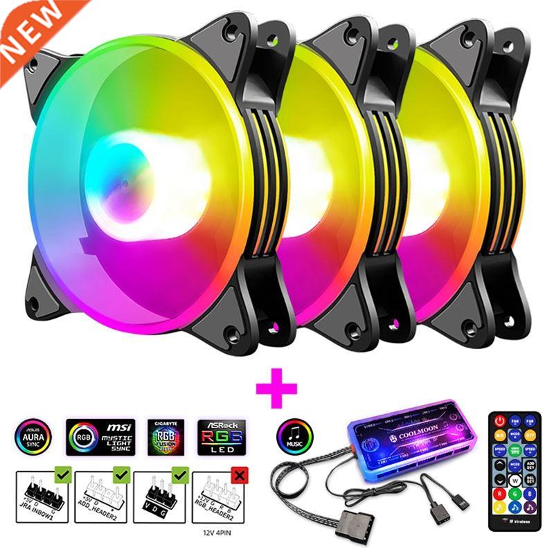 COOLMOON 3PCS Cooler 5V ARG SYNC Music Rhythm RG Computer