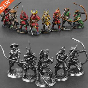 White Copper Japanese Shogunate Samurai Figurines Miniatures