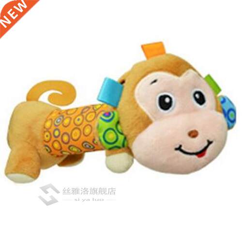 Mirror Plush Handbells Baby Rattles Cartoon Animal BB Toy S
