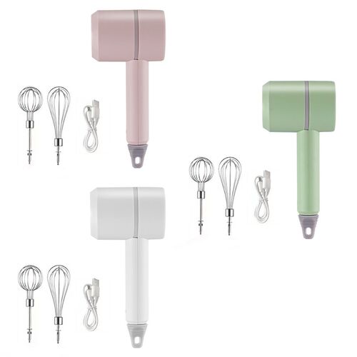 Handheld Egg Beater Washable Detachable w/ 2 Pieces Mixing