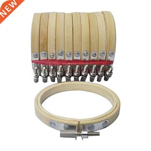 10 Pcs 3Inch 8cm Round Wooden Embroidery Hoops Set Adjustabl
