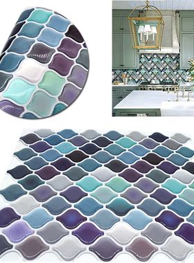Hot ！Colorful Small Lattice Mosaic Tile Wall Sticker Decal