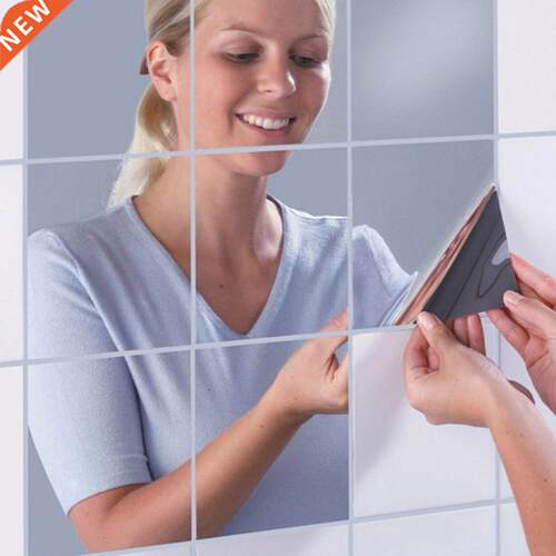 16pcs Mirror Wall Stickers De Self-adhesive Tiles Furnitu