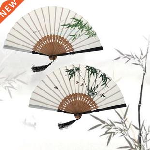 Summer Vintage Bamboo Folding Hand Held Fan Chinese Dance We