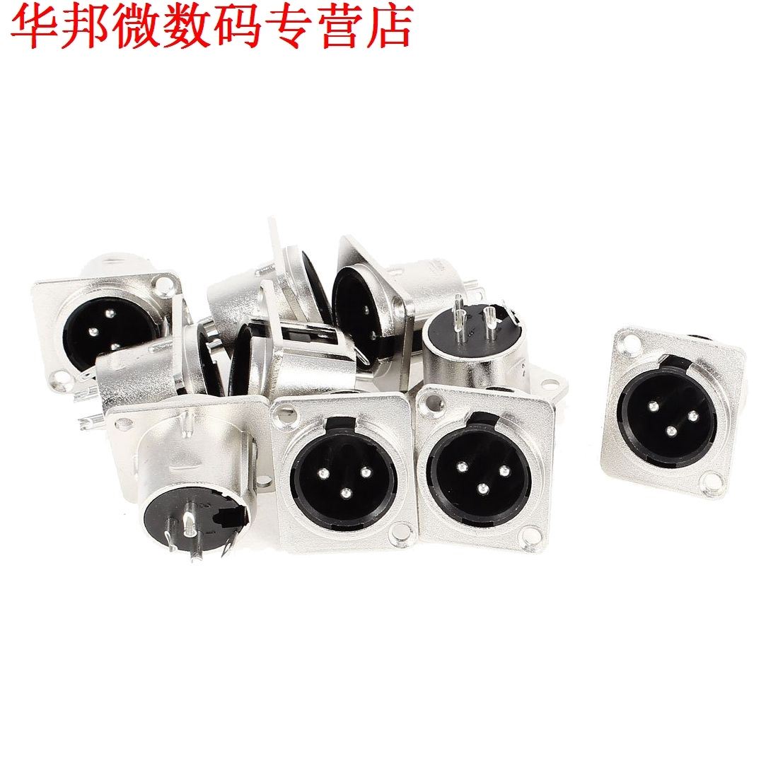 10 x XLR Male Chassis Panel Mount Socket 3 Pin Audio Studio