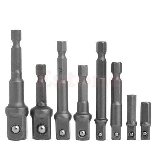 8Pcs Socket apter Set Hex Shank to 1/4