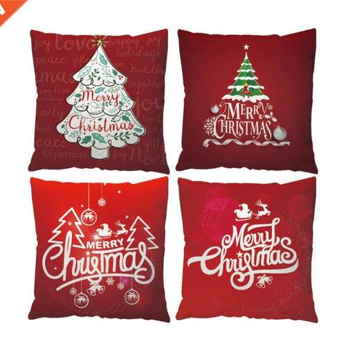 Merry Christmas Cushion Cover 45*45 Pillowcase Cotton Linen
