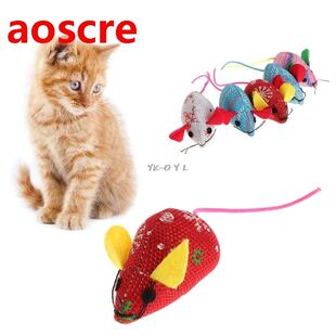 5pcs Pet Cat Toys Christmas Mouse Catnip Pets Kitten Teaser
