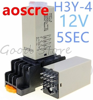 1SET H3Y-4 0-5Sec 12V Time relay power delay controller ST6P