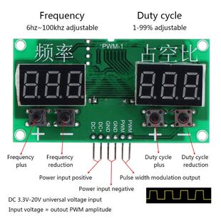 6Hz-100 KHz Sque Rectangul Wave Signal Generator PWM Pul