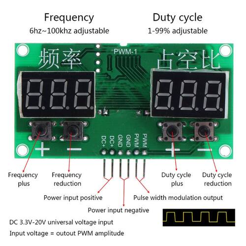 6Hz-100 KHz Sque Rectangul Wave Signal Generator PWM Pul