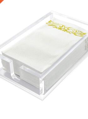 Acrylic Guest Towel Napkin Holder, Clear Bathroom Paper Hand