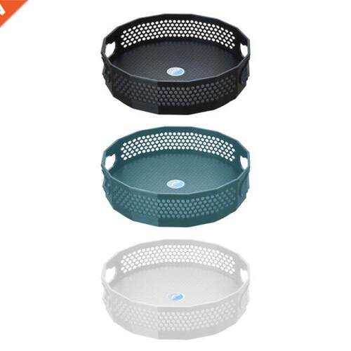 360 Rotating Round Spice Storage Rack Tray Turntable Kitchen