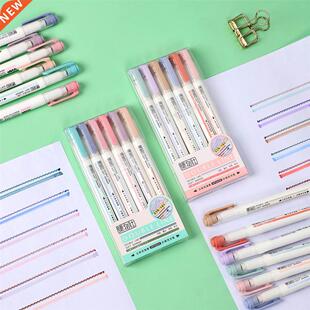 6Pcs/Set Creativity Double Head Hook Line Highlighter Cute J