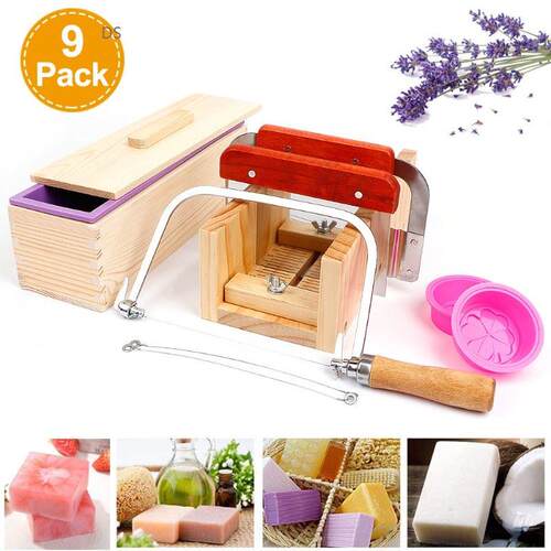 9Pcs Silicone Soap Mould Rectangular Soap Making Tool Kits S