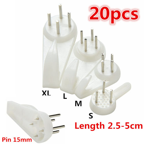 20pcs White Painting Photo Frame Hook Plastic Invisible Wall