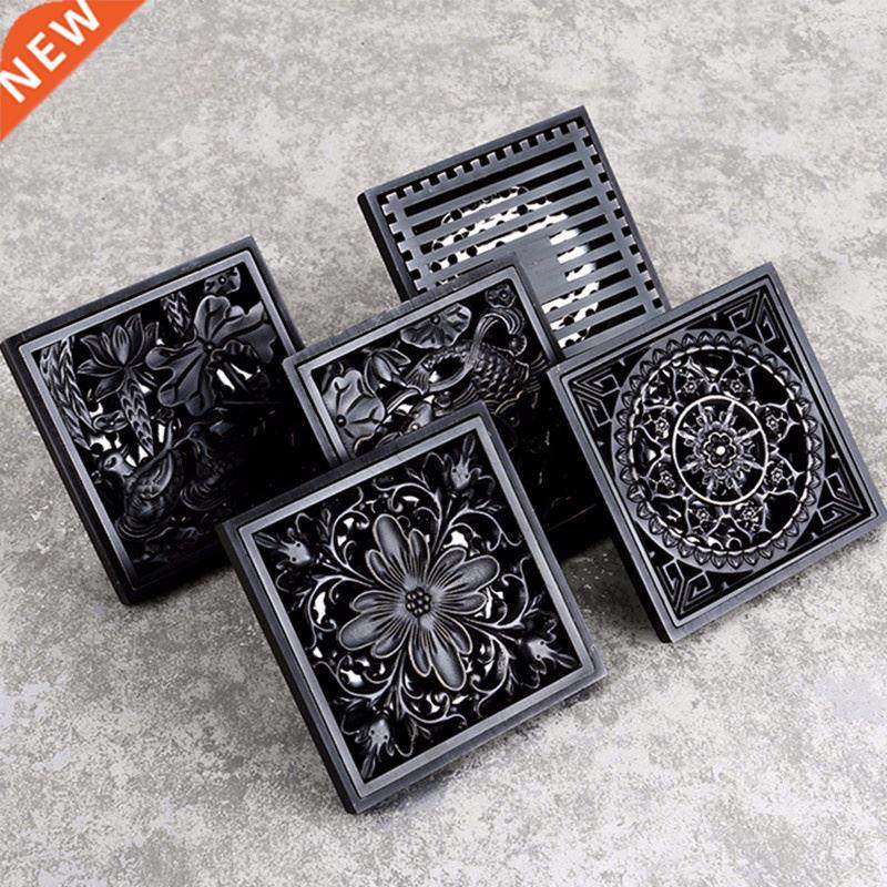 10*10 black square brass shower drain rainer floor cover b