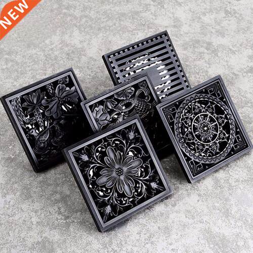 10*10 Black Square Brass Shower Drain rainer Floor Cover B