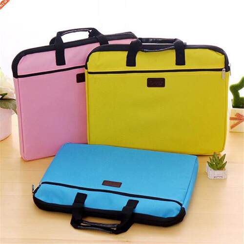 Portable document bag canvas A4 office zipper bag large capa
