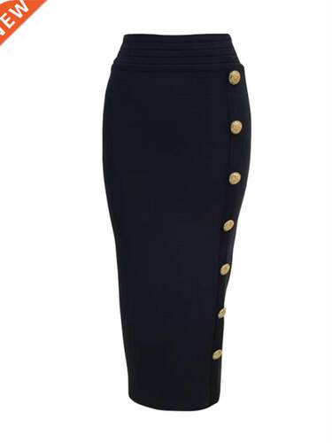 New Arrival Women Button Black Blue Red Bodycon Bandage Skir