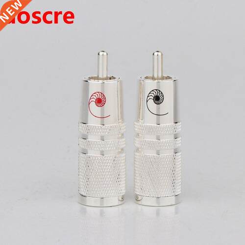 Preffair R1702 4pcs RCA Silver Plug 8mm Cable Audio Phono Co