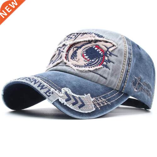 Shark Embroidered Baseball Cap New Man Hat Bone Solid Animal