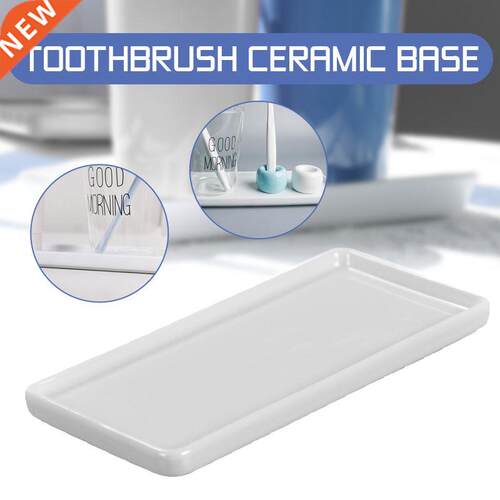 Creative Bathroom Toothbrush Ceramic Base White Porcelain Tr