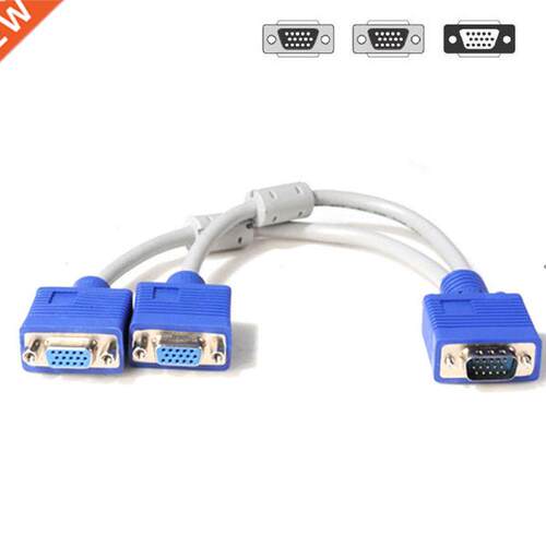Best selling male VGA To 2 female VGA SVGA Monitor Y Splitte