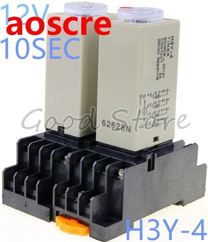 1SET  H3Y-4 0-10Sec 12V Time relay power delay controller ST