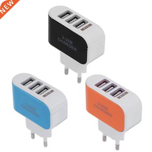 3USB EU Plug LED Mobile Phone Quick Chargers Multi-Head Trav