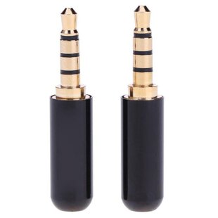 2pcs 3.5mm Audio Connector 4 Poles Headphone Jack Male Plug