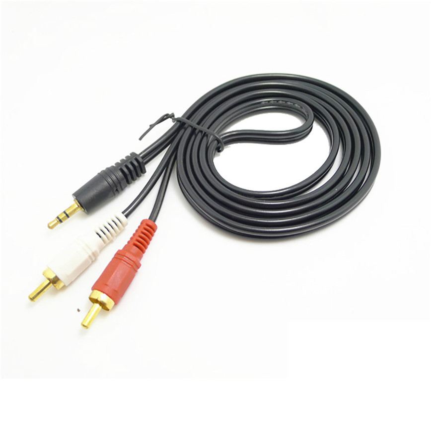 1.5m 5 ft Y 3.5mm Male Plug to 2RCA Jack Cable Stereo PC Aud