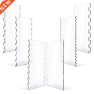 53CA 6Pcs Transparent Clear Acrylic Cake Scraper Set Decorat