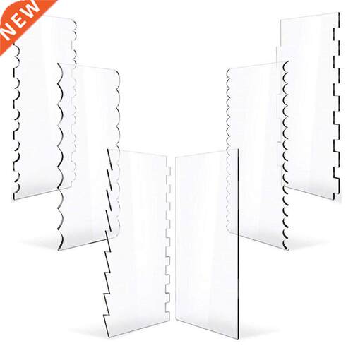 53CA 6Pcs Transparent Clear Acrylic Cake Scraper Set Decorat