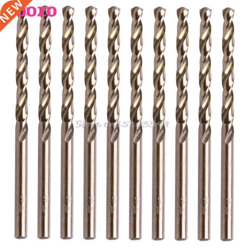 10Pcs/Set 4mm M5 Triangle Shank HSS-Co Cobalt Twist Drill S