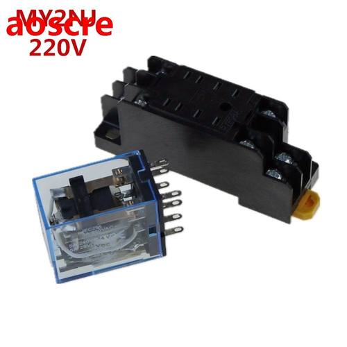 1 set 220V AC Coil Power Relay MY2NJ HH52P-L 8PIN 5A With PY