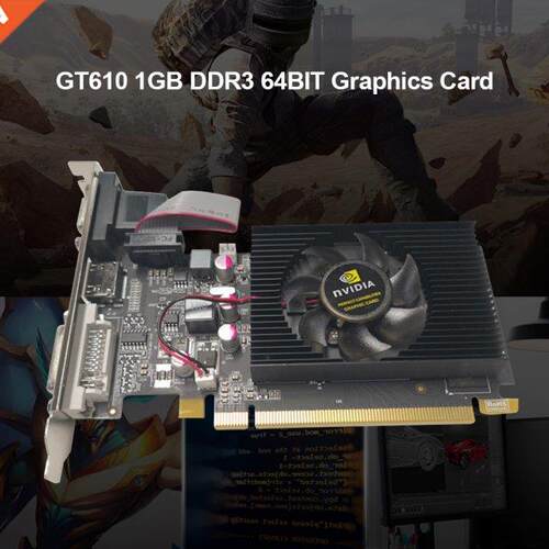 GT610 1GB GDDR3 64bt NVDA PC-Express 2.0 Vdeo Card wth