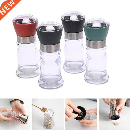 1PCS Fashion ainless eel Mill Glass Body Spice Salt and