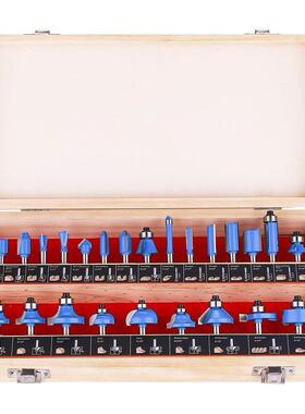 24pcs 1/4 Inch Carbon Steel Shank Router Bit Set Tongue and